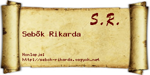 Sebők Rikarda névjegykártya